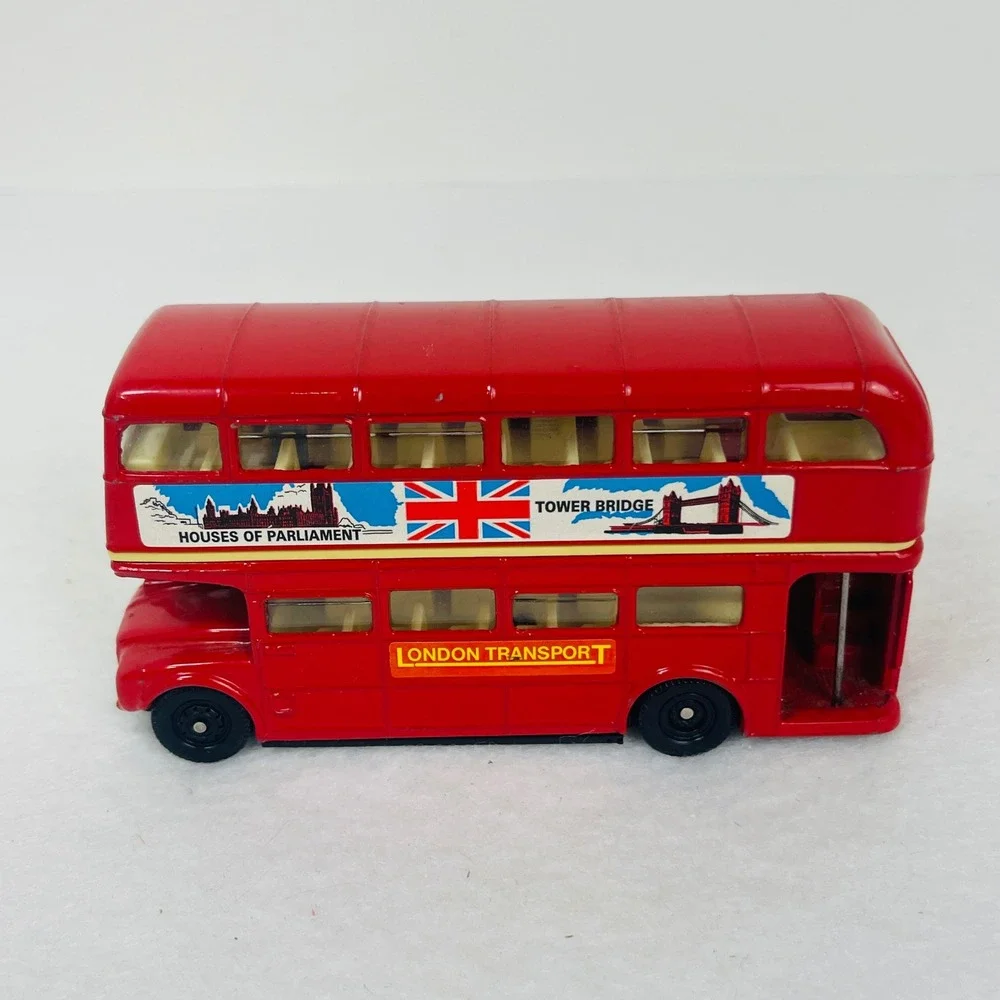 Vintage Red London Double Decker Bus Diecast London Transport Route 12 Souvenir
